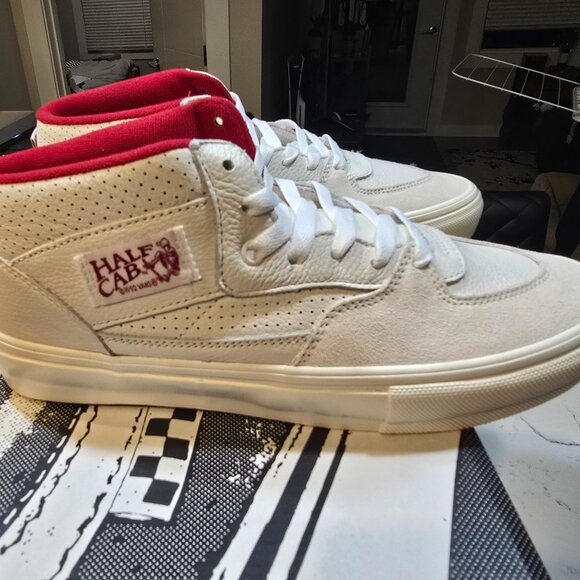 VANS Skate Half Cab Vintage Sport White/Red Sneakers Mid-Top Men’s Size 10.5 NEW - Picture 1 of 7